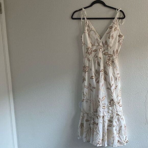 Dress the Population Floral Print White  Midi Dress - Picture 1 of 6